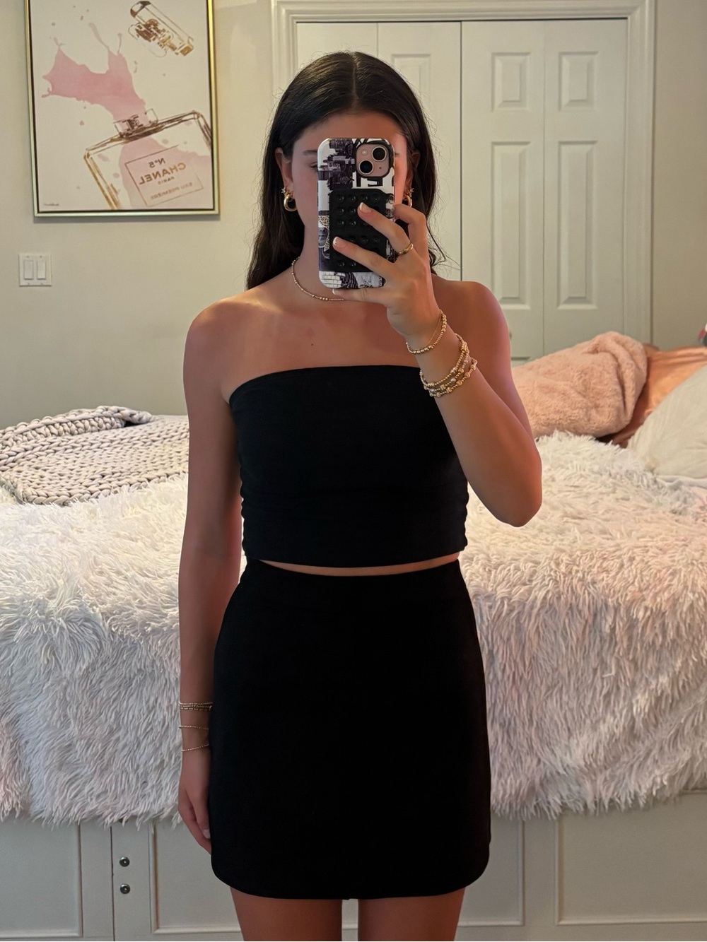French Connection Black Mini Skirt - A-Line Style